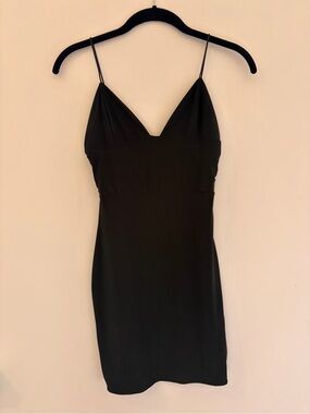 Mini bodycon cami black dress